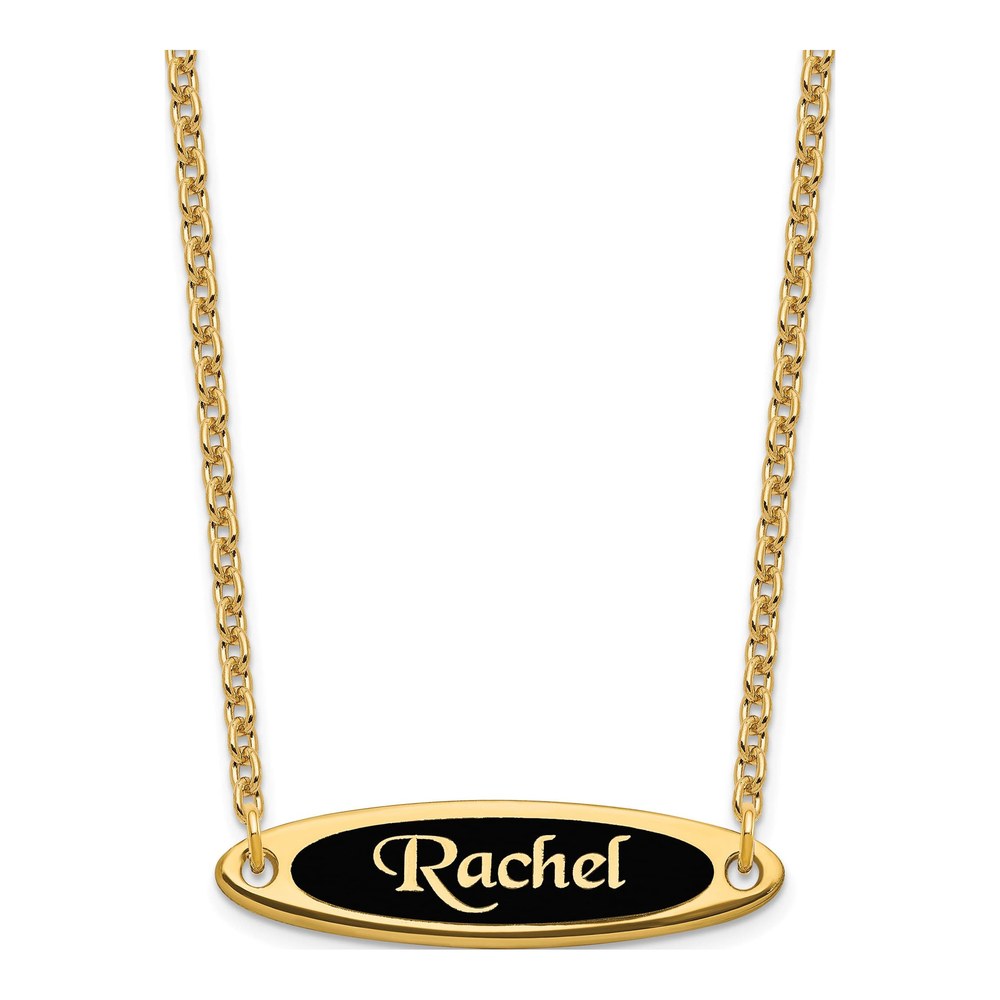Gold-Plated Sterling Silver Personalized Name Plate Necklace