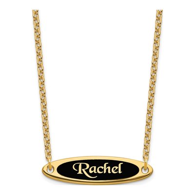 Gold-Plated Sterling Silver Personalized Name Plate Necklace