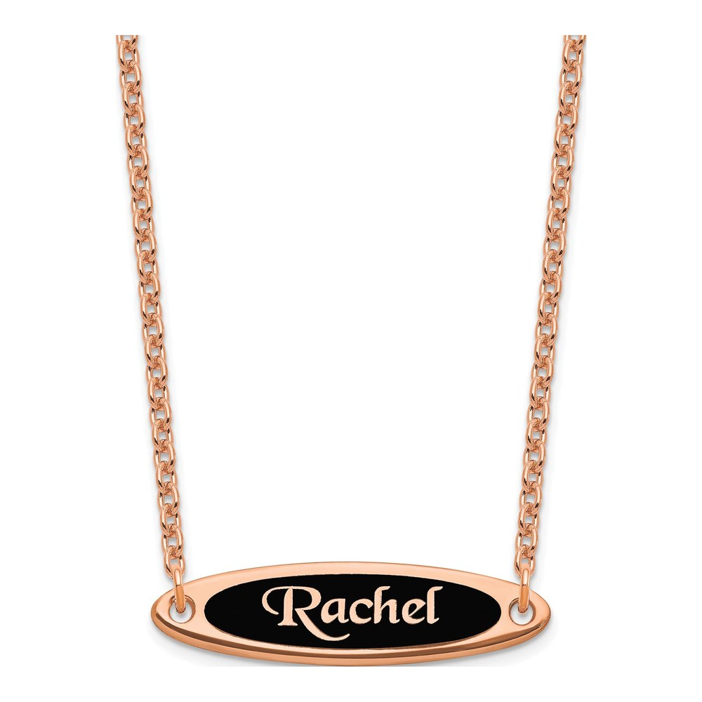 Rose Gold-Plated Sterling Silver Personalized Name Plate Necklace