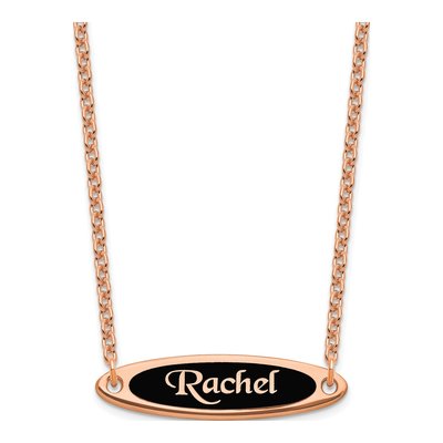 Rose Gold-Plated Sterling Silver Personalized Name Plate Necklace