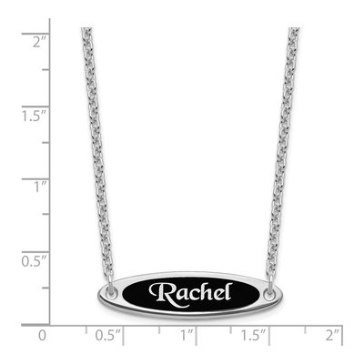 Sterling Silver Personalized Enamel Name Plate Necklace – view 3