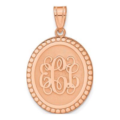 Rose Gold-Plated Sterling Silver Personalized Monogram Pendant