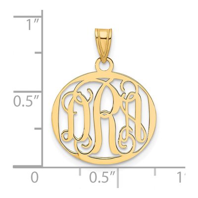 Gold-Plated Sterling Silver Small Round Monogram Pendant – view 3