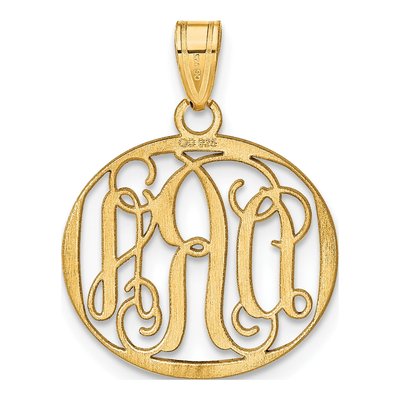 Gold-Plated Sterling Silver Small Round Monogram Pendant – view 4