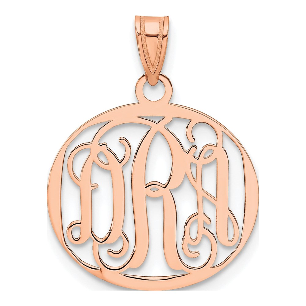 Sterling Silver Rose-Plated Monogram Pendant