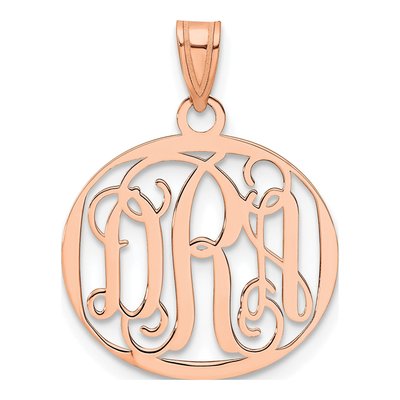 Rose Gold-Plated Sterling Silver Monogram Pendant