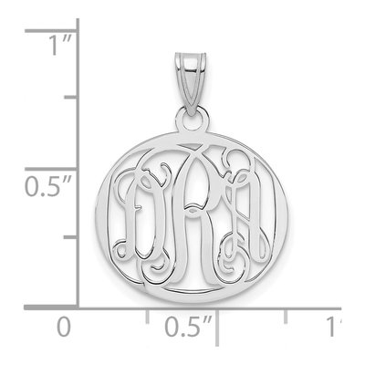 Sterling Silver Small Round Monogram Pendant – view 3