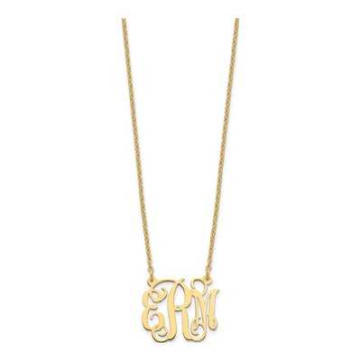 Gold-Plated Sterling Silver Personalized Monogram Necklace – view 2