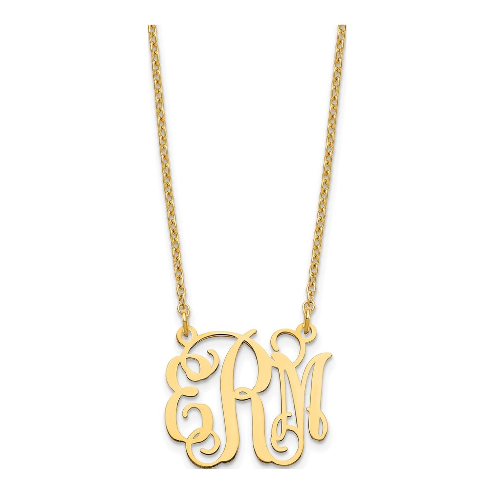 Gold-Plated Sterling Silver Personalized Monogram Necklace