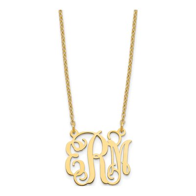 Gold-Plated Sterling Silver Personalized Monogram Necklace