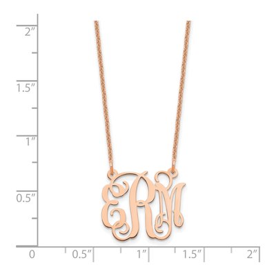 14K Rose Gold Small Monogram Necklace – view 3