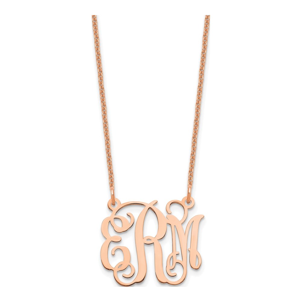 14K Rose Gold Small Monogram Necklace