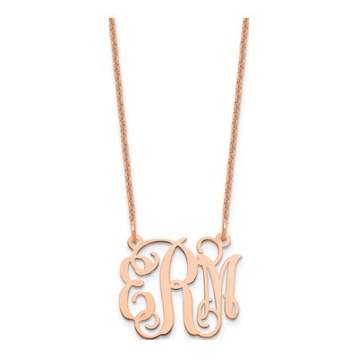 14K Rose Gold Small Monogram Necklace