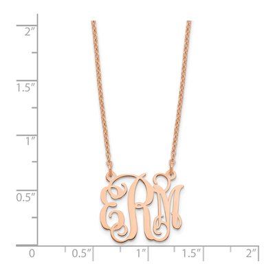 Rose Gold-Plated Sterling Silver Personalized Small Monogram Necklace – view 3