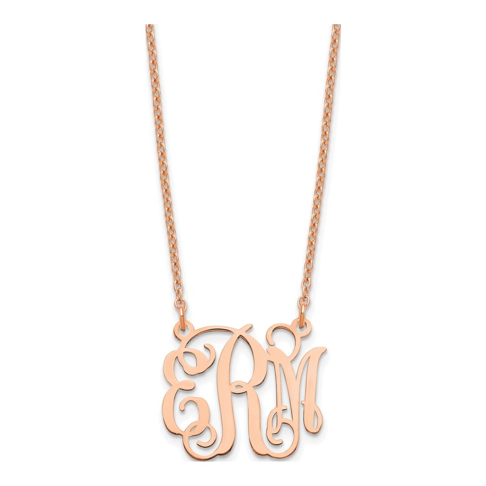 Rose Gold-Plated Sterling Silver Personalized Small Monogram Necklace