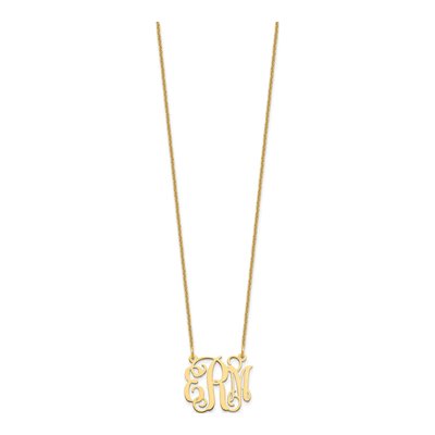 14K Yellow Gold Small Monogram Necklace – view 2
