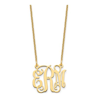 14K Yellow Gold Small Monogram Necklace
