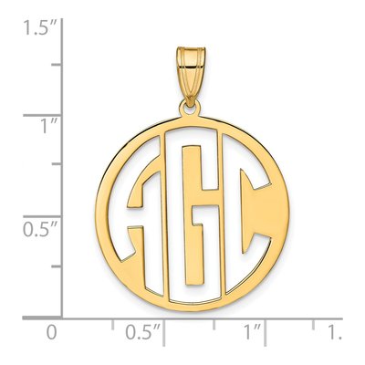 Gold-Plated Sterling Silver Personalized Round Monogram Pendant – view 3