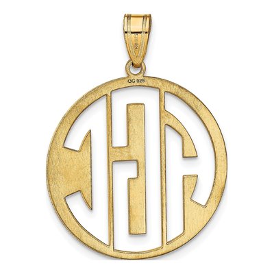 Gold-Plated Sterling Silver Personalized Round Monogram Pendant – view 4