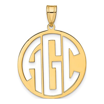 Gold-Plated Sterling Silver Personalized Round Monogram Pendant