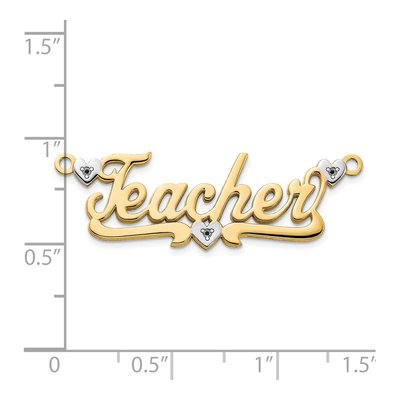 14K Yellow Gold Diamond Heart Nameplate Pendant – view 3