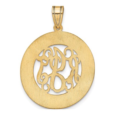 Gold-Plated Sterling Silver Personalized Round Family Monogram Pendant – view 4