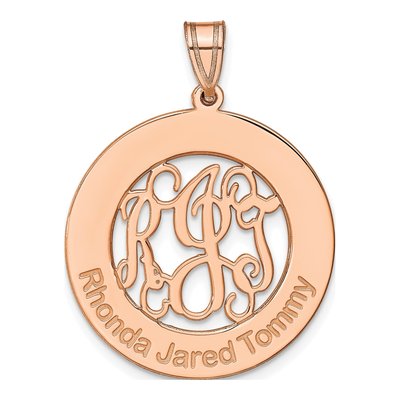 14K Rose Gold Family Monogram Pendant – view 2