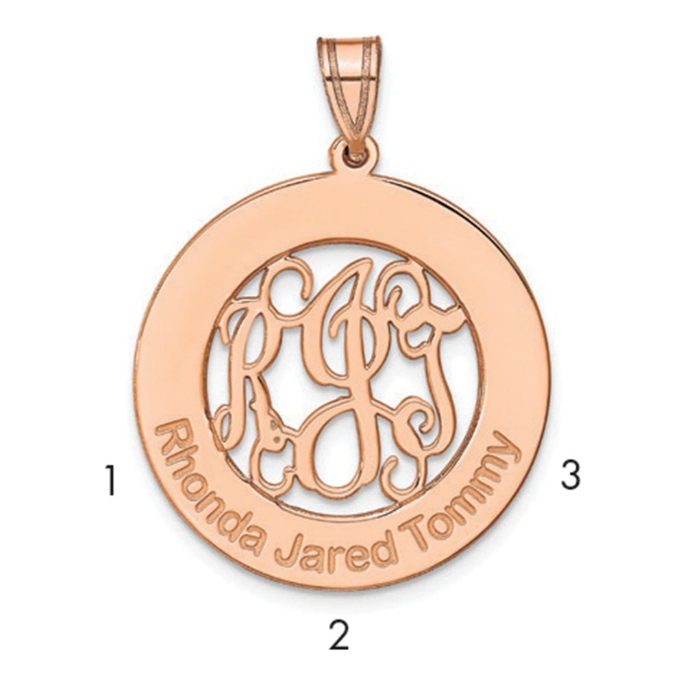 14K Rose Gold Family Monogram Pendant