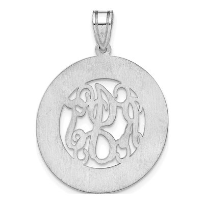 14K White Gold Round Family Monogram Pendant – view 4