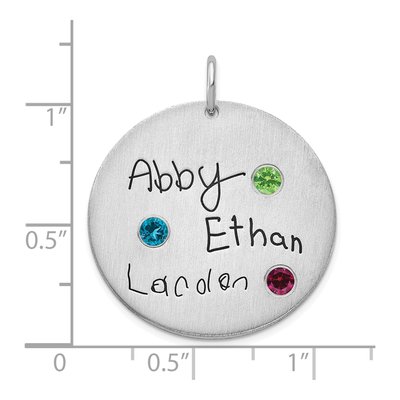 Sterling Silver Personalized Birthstone Signature Pendant – view 3