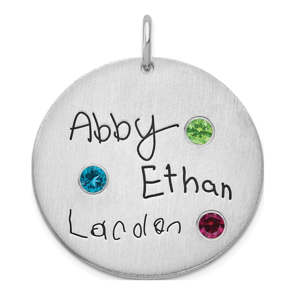 Sterling Silver Personalized Birthstone Signature Pendant
