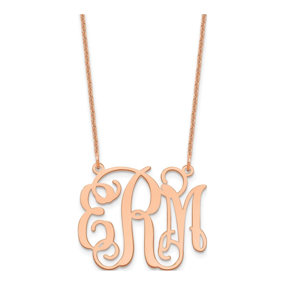 14K Rose Gold Personalized Monogram Necklace