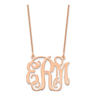 14K Rose Gold Personalized Monogram Necklace