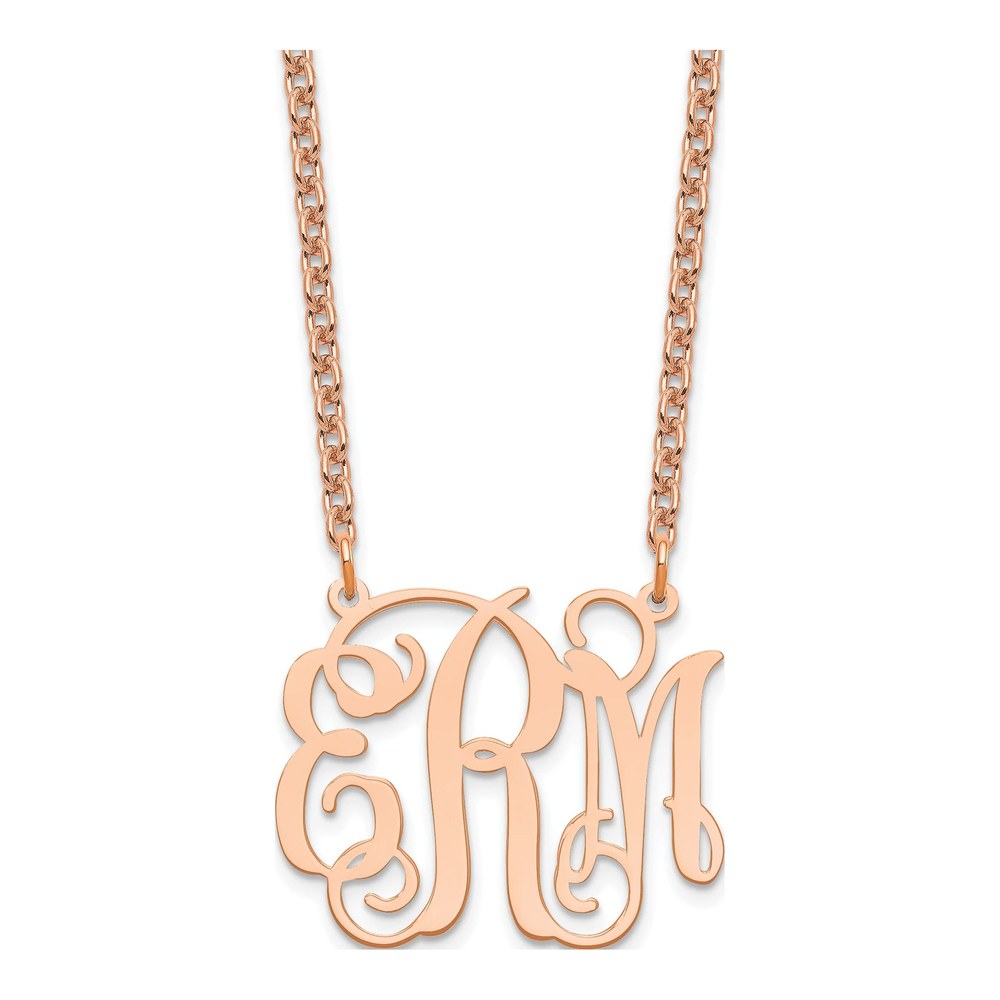Rose Gold-Plated Sterling Silver Personalized Monogram Necklace