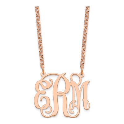 Rose Gold-Plated Sterling Silver Personalized Monogram Necklace