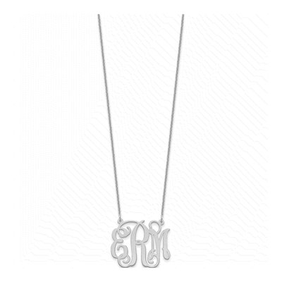 14K White Gold Personalized Monogram Necklace – view 2