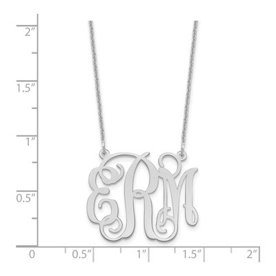 14K White Gold Personalized Monogram Necklace – view 3