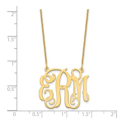 14K Yellow Gold Medium Monogram Necklace – view 3
