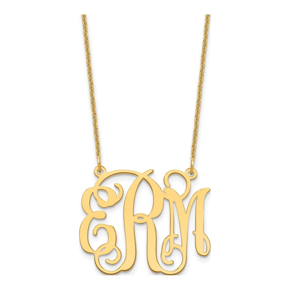 14K Yellow Gold Medium Monogram Necklace