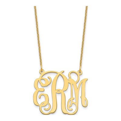 14K Yellow Gold Medium Monogram Necklace