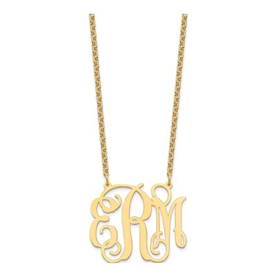 Gold-Plated Sterling Silver Personalized Large Monogram Necklace – view 2