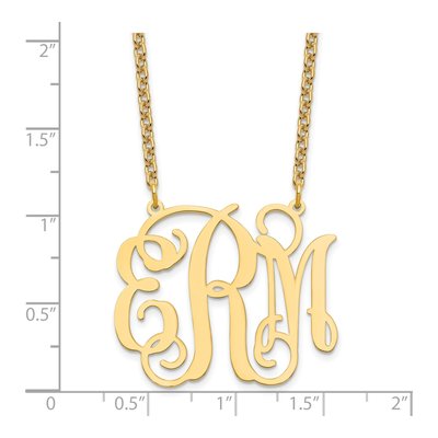 Gold-Plated Sterling Silver Personalized Large Monogram Necklace – view 3