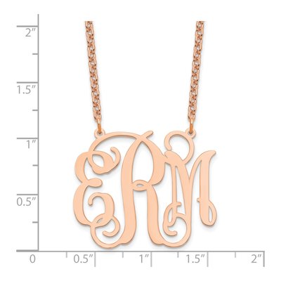Rose Gold-Plated Sterling Silver Personalized Large Monogram Necklace – view 3