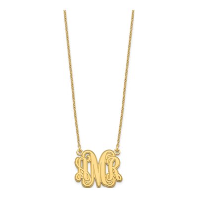 Gold-Plated Sterling Silver Personalized Monogram Necklace – view 2
