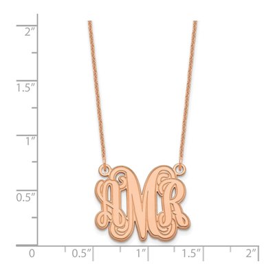 14K Rose Gold Etched Monogram Necklace – view 3