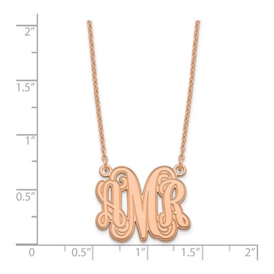 Rose Gold-Plated Sterling Silver Personalized Monogram Necklace – view 3