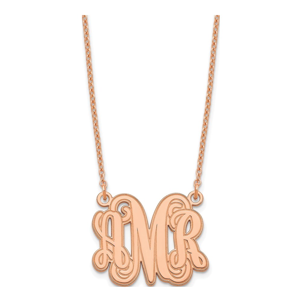 Rose Gold-Plated Sterling Silver Personalized Monogram Necklace