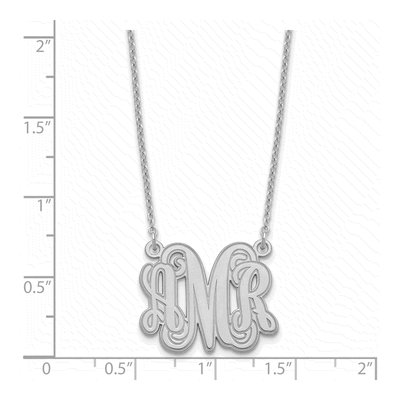 Sterling Silver Etched Monogram Necklace – view 3