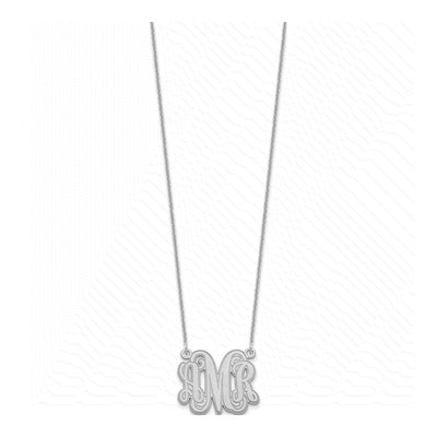 14K White Gold Personalized Monogram Necklace – view 2