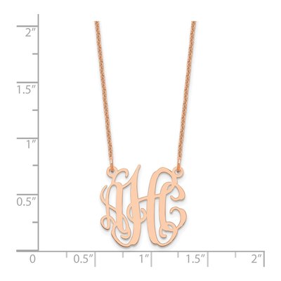 14K Rose Gold Small Monogram Necklace – view 2